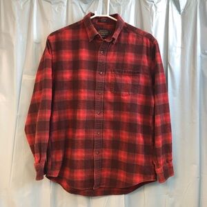 Pendleton Men's Mason Red and Brown Plaid Flannel Shirt